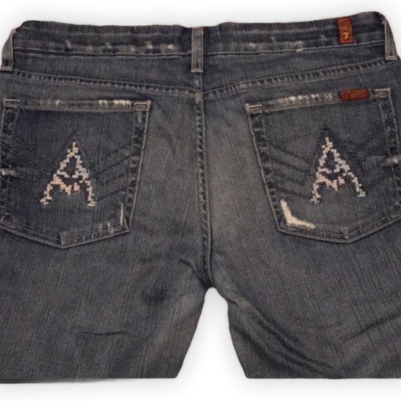 41. 7 FAM A-Pocket Jeans Blue Sz 32 Bootcut - Picture 2 of 9